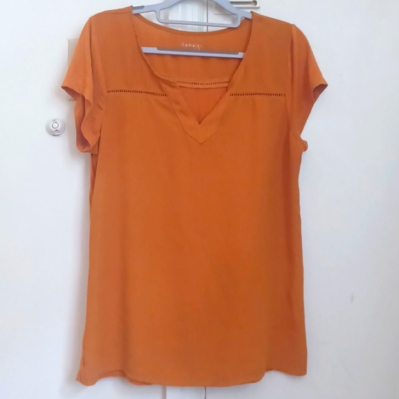 Camaieu Tops - SOLD - Camaieu Orange Top Blouse